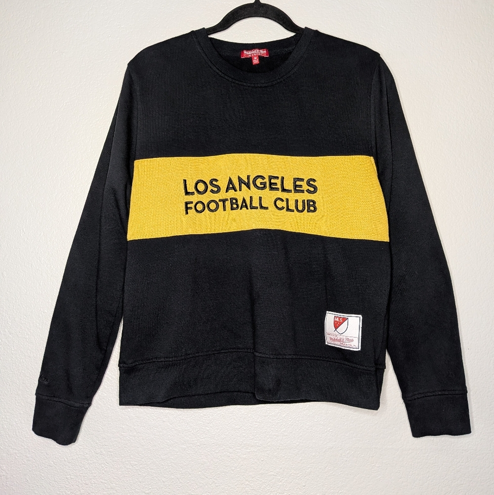 Mitchell & Ness Black Yellow Los Angeles Football Club Blokette Crew Sweater M - Picture 8 of 8